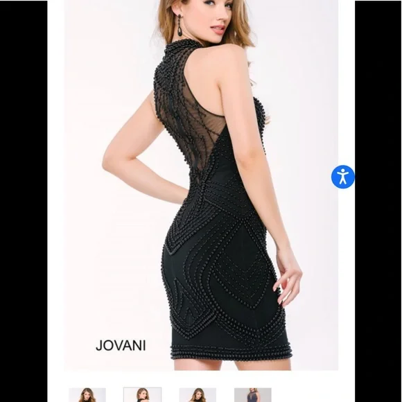 Stunning Jovani Mini dress. Color is Black. Size 12. - Picture 2 of 5